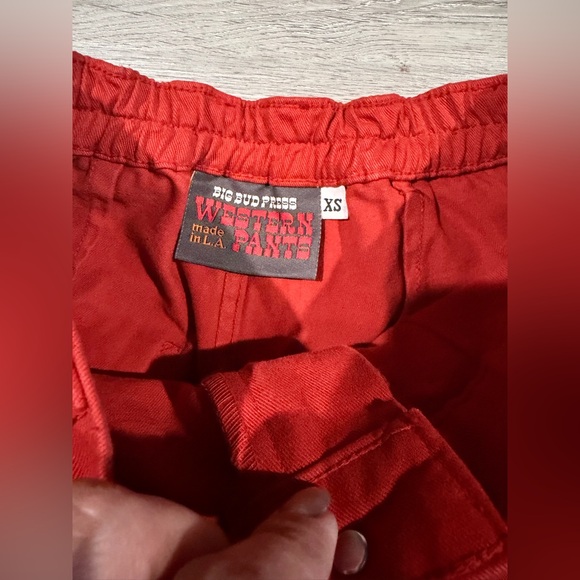 Big Bud Press Western Red High-Waisted Wide-Leg Pants XS - Picture 4 of 6